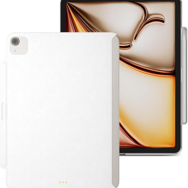 كفر MagEasy CoverBuddy لايباد اير 11 انش 2024 / متوافق مع كيبورد ابل / جلد ابيض
