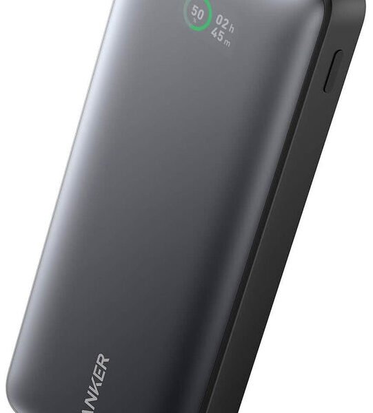 بطارية انكر 10 الاف / مدخلين تايب سي + مدخل USB / قوة 25 واط / اسود
