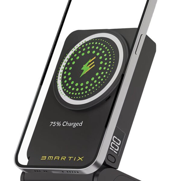بطارية Smartix المغناطيسية / مع ستاند مدمج / سعة 10 الاف mAh / تدعم MagSafe